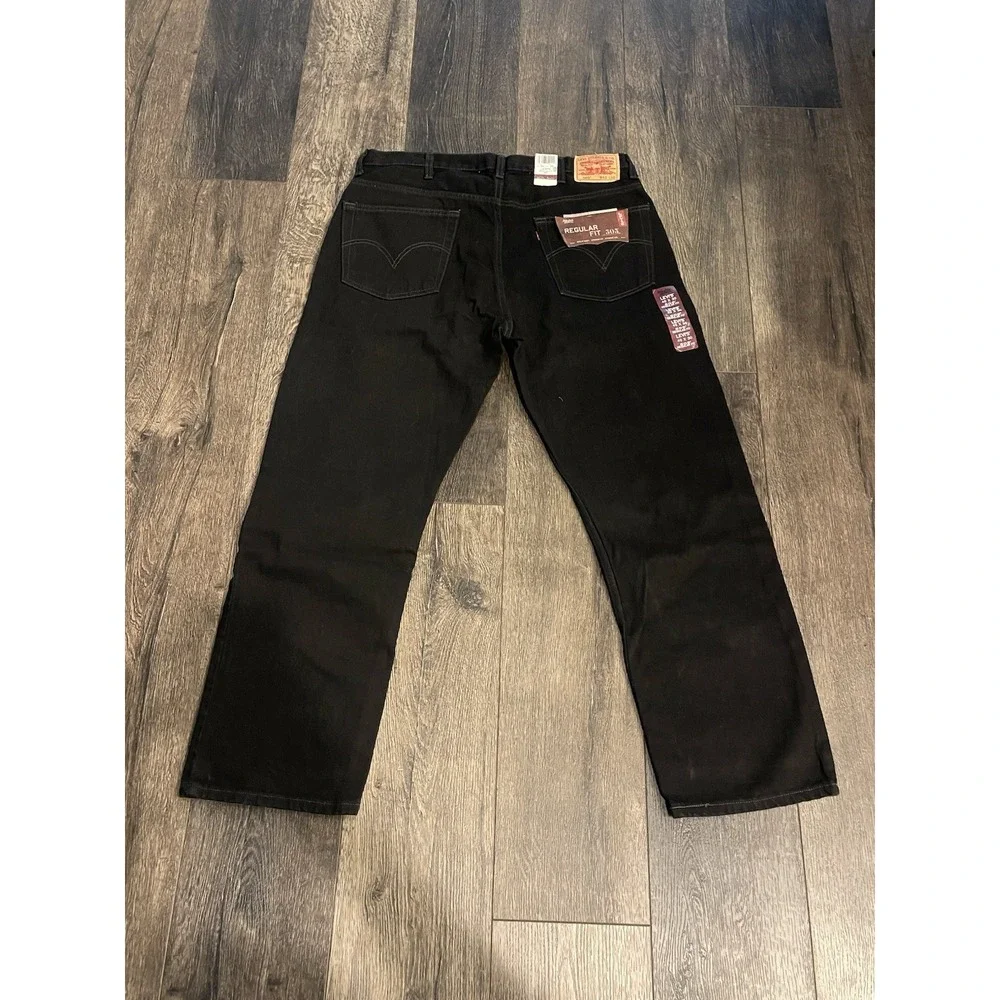 VTG Levis Jeans 505 Men's 40x30 Regular Fit Straight Leg Black Denim 2005 NEW